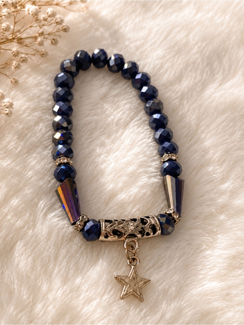 Sparkling Blue Bracelet with Star Charm